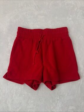 Red Women's Drawstring high rise Lounge Shorts